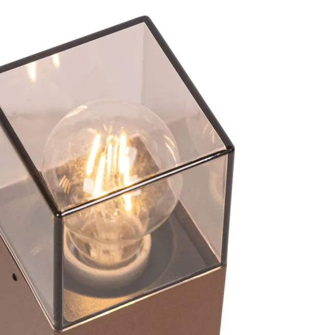 QAZQA Industrielle Stehleuchte für den Außenbereich, rostbraun, 30 cm, IP44 – Dänemark