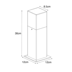 QAZQA Industrielle Stehleuchte für den Außenbereich, rostbraun, 30 cm, IP44 – Dänemark