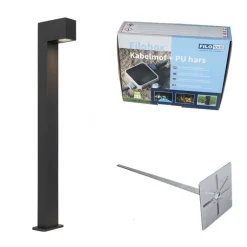 QAZQA Industrielle Stehleuchte für den Außenbereich Dunkelgrau 80 cm IP44 - Baleno