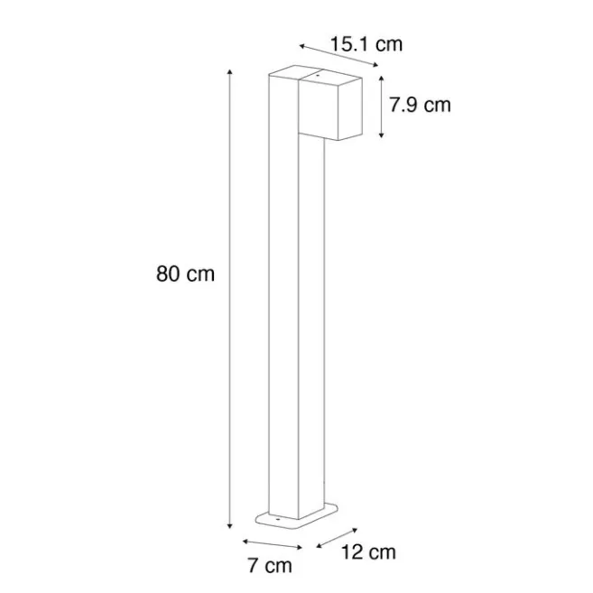 QAZQA Industrielle Stehleuchte für den Außenbereich Dunkelgrau 80 cm IP44 - Baleno