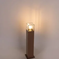 QAZQA Industrielle Stehleuchte für den Außenbereich, rostbraun, 50 cm, IP44 – Dänemark