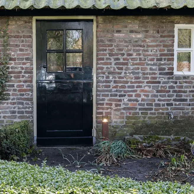 QAZQA Industrielle Stehleuchte für den Außenbereich, rostbraun, 50 cm, IP44 – Dänemark