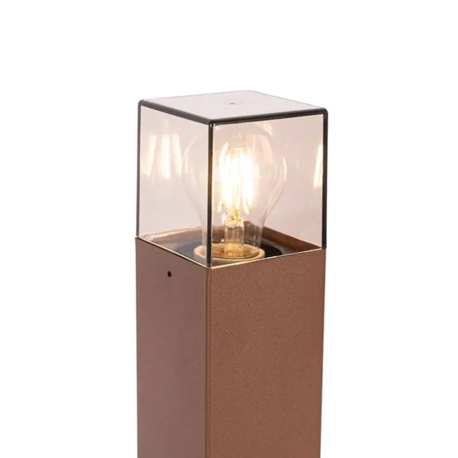 QAZQA Industrielle Stehleuchte für den Außenbereich, rostbraun, 50 cm, IP44 – Dänemark