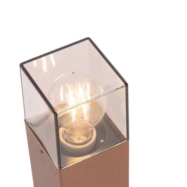 QAZQA Industrielle Stehleuchte für den Außenbereich, rostbraun, 50 cm, IP44 – Dänemark