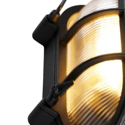 QAZQA Industrielle Wand- und Deckenleuchte schwarz oval IP44 - Noutica