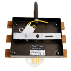 QAZQA Industrielle Wandlampe braun mit Holz - Paleta Mai