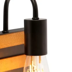 QAZQA Industrielle Wandlampe braun mit Holz - Paleta Mai