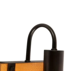 QAZQA Industrielle Wandlampe braun mit Holz - Paleta Mai