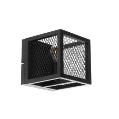 QAZQA Industrielle Wandlampe schwarz - Cage Mesh