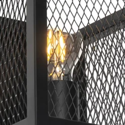 QAZQA Industrielle Wandlampe schwarz - Cage Mesh