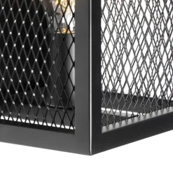 QAZQA Industrielle Wandlampe schwarz - Cage Mesh