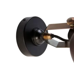 QAZQA Industrielle Wandlampe schwarz mit Gold verstellbar - Liko