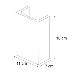 QAZQA Industrielle Wandleuchte grau Beton Rechteck - Meaux