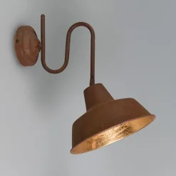 QAZQA Industrielle Wandleuchte Rost mit glänzender Innenseite - Fabrik