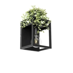 QAZQA Industrielle Wandleuchte schwarz mit Gestell - Cage Rack