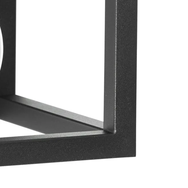 QAZQA Industrielle Wandleuchte schwarz mit Gestell - Cage Rack