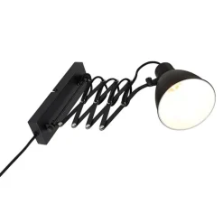 QAZQA Industrielle Wandleuchte schwarz verstellbar - Merle