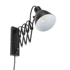 QAZQA Industrielle Wandleuchte schwarz verstellbar - Merle