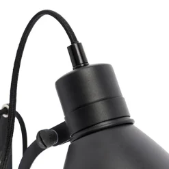 QAZQA Industrielle Wandleuchte schwarz verstellbar - Merle