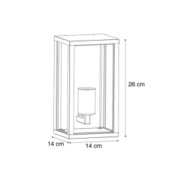 QAZQA Industrielle Wandleuchte Holzoptik 26 cm IP44 - Charlois
