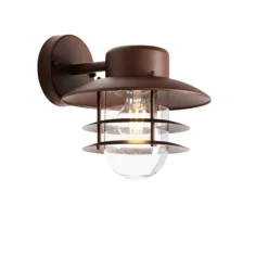 QAZQA Industrielle Wandleuchte Rostbraun IP44 - Shell