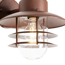 QAZQA Industrielle Wandleuchte Rostbraun IP44 - Shell