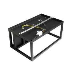 QAZQA Industrielle Wandleuchte schwarz mit Gestell 2-flammig - Cage Rack