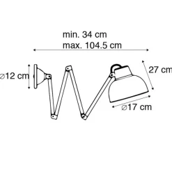 QAZQA Industrielle Wandleuchte Messing verstellbar - Avon