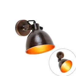QAZQA Industrielle Wandleuchte Kupfer mit Messing verstellbar - Liko