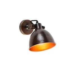 QAZQA Industrielle Wandleuchte Kupfer mit Messing verstellbar - Liko