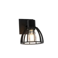 QAZQA Industrielle Wandleuchte schwarz verstellbar - Fotu