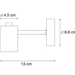 QAZQA Industrielle Wandleuchte schwarz 13cm - Facil