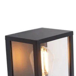 QAZQA Industrielle Wandleuchte schwarz 26 cm IP44 - Charlois