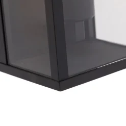 QAZQA Industrielle Wandleuchte schwarz 26 cm IP44 - Charlois