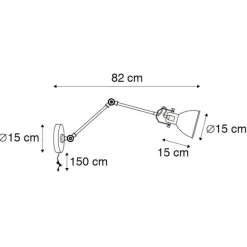 QAZQA Industrielle Wandleuchte grau verstellbar - Dazzle