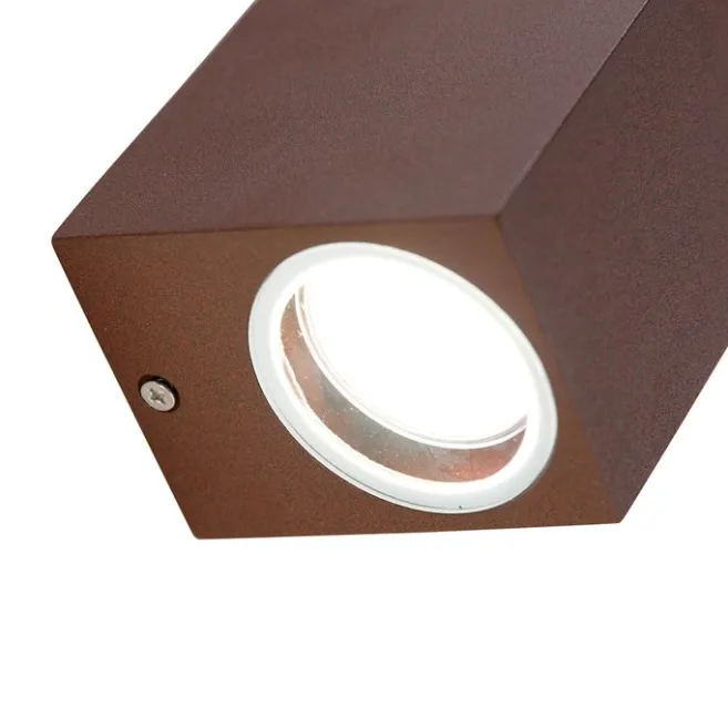 QAZQA Industrielle Wandleuchte rostbraun 2-flammig IP44 - Baleno