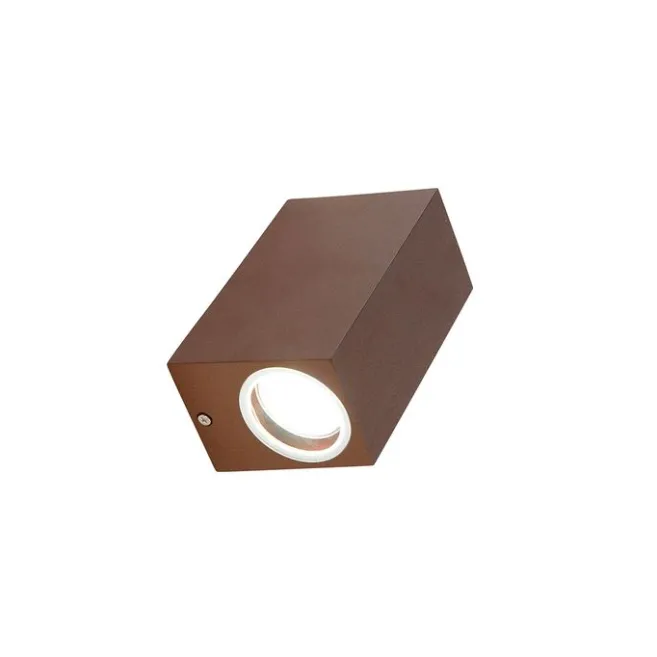 QAZQA Industrielle Wandleuchte rostbraun 2-flammig IP44 - Baleno