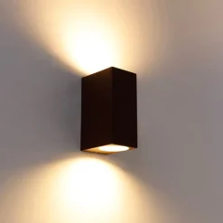 QAZQA Industrielle Wandleuchte rostbraun 2-flammig IP44 - Baleno