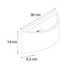 QAZQA Industrielle Wandleuchte grauer Beton - Creil