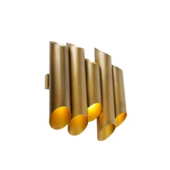 QAZQA Industrielle Wandleuchte Messing 10 Lichter - Whistle