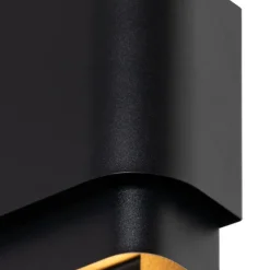 QAZQA Industrielle Wandleuchte schwarz 2-flammig - Coen