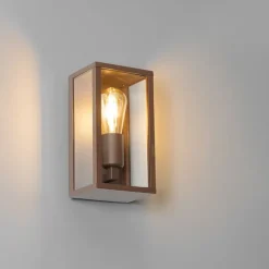 QAZQA Industrielle Wandleuchte rostbraun 26 cm IP44 - Charlois