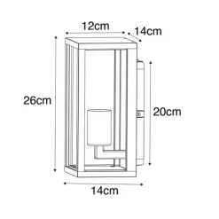 QAZQA Industrielle Wandleuchte rostbraun 26 cm IP44 - Charlois