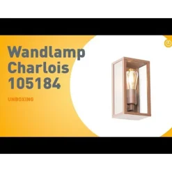 QAZQA Industrielle Wandleuchte rostbraun 26 cm IP44 - Charlois