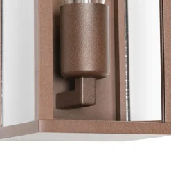 QAZQA Industrielle Wandleuchte rostbraun 26 cm IP44 - Charlois