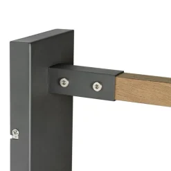 QAZQA Industrielle Wandleuchte dunkelgrau und Holz verstellbar – Arthur