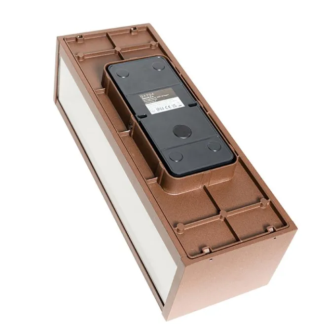 QAZQA Industrielle Wandleuchte rostbraun 38 cm 2-flammig IP44 - Charlois