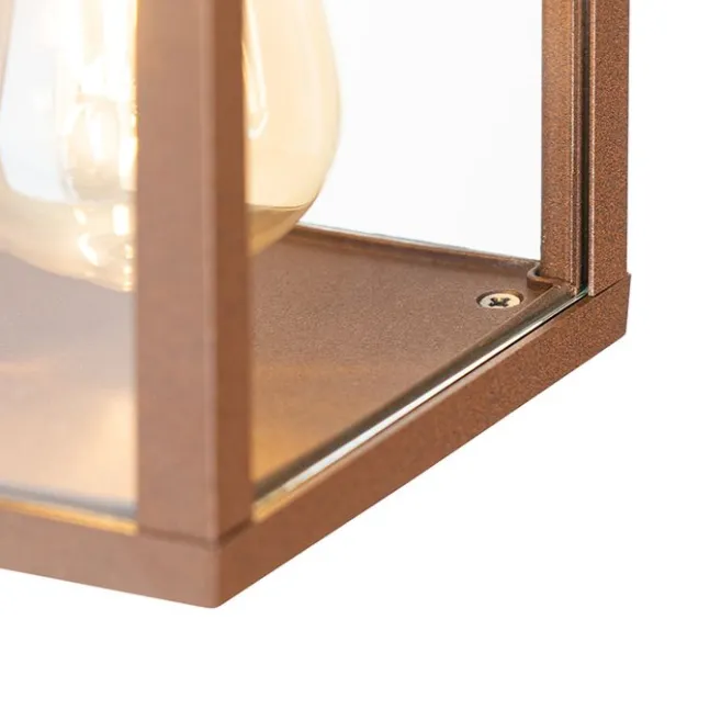 QAZQA Industrielle Wandleuchte rostbraun 38 cm 2-flammig IP44 - Charlois