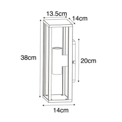 QAZQA Industrielle Wandleuchte rostbraun 38 cm 2-flammig IP44 - Charlois