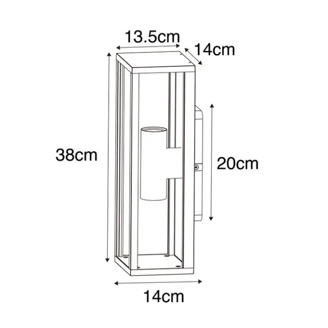 QAZQA Industrielle Wandleuchte rostbraun 38 cm 2-flammig IP44 - Charlois